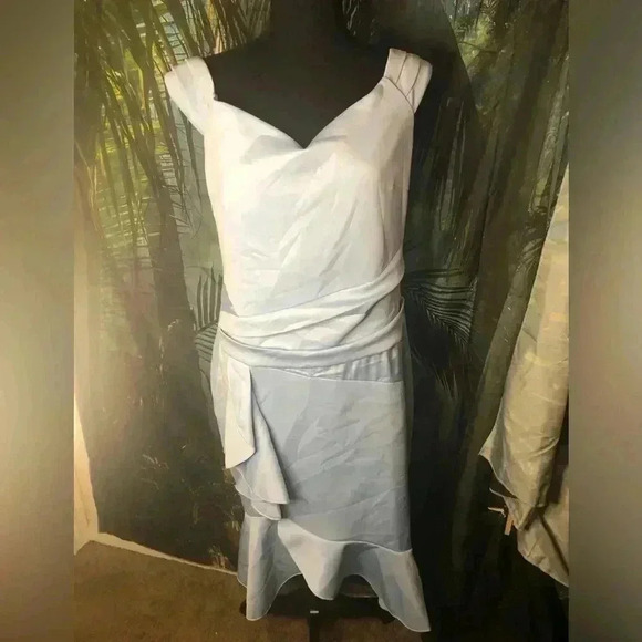 Powder Blue asymmetrical Dress - Picture 2 of 14